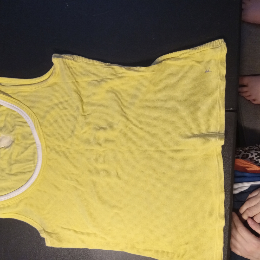Danskin Now Yellow Tank Top Lightweight Cotton Blend